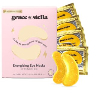 grace & stella Under Eye Mask – Valentines Day Gifts for Women – Reduce Dark Circles, Puffy Eyes, Undereye Bags, Wrinkles – Gel Under Eye Patches – Bridesmaid Gifts – Vegan Self Care (24 Pairs, Gold)