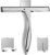 All-Purpose Stainless Steel Shower Squeegee for Shower Glass Door with 2 Adhesive Hooks, Bathroom Cleaner Tool Household Window Mirror Squeegee , Cleaning Tile Wall, Car, 10 Inch Silver